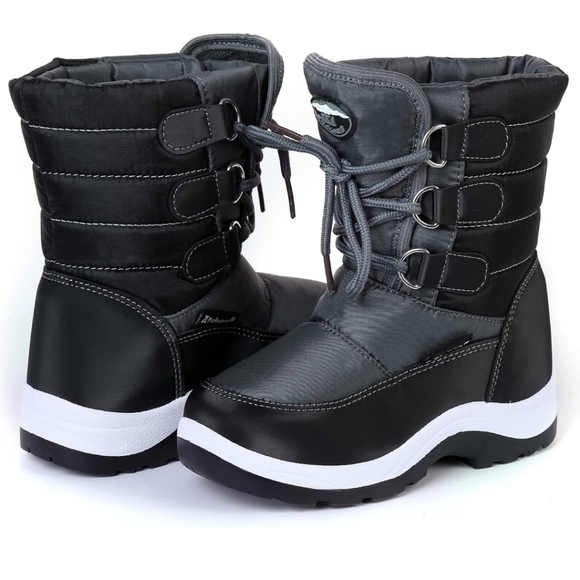 New! Boys black snow boots insulated with faux fur winter warm toddler size 8.5 - Picture 6 of 8